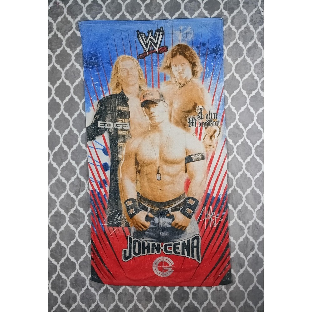 WWE John Cena Edge John Morrison Beach Towel 28x55 Wrestling Multicolor Graphic
